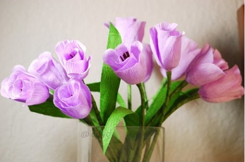 Cách làm hoa tulip bằng giấy nhún 21