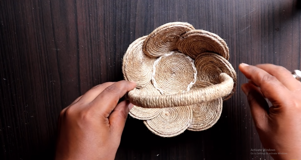 Cách làm giỏ đựng hoa quả từ dây thừng handmade