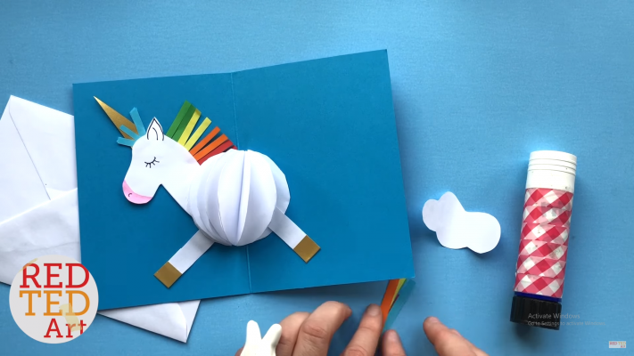 Cách làm thiệp 3D unicorn kỳ lân dễ thương