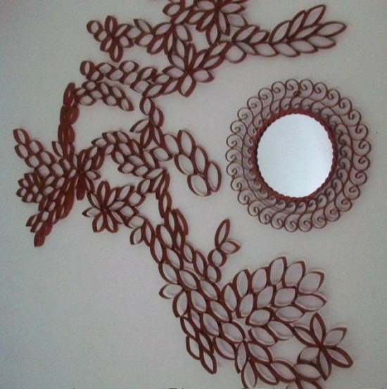 Thay áo mới cho gương treo tường bằng nguyên liệu làm đồ handmade