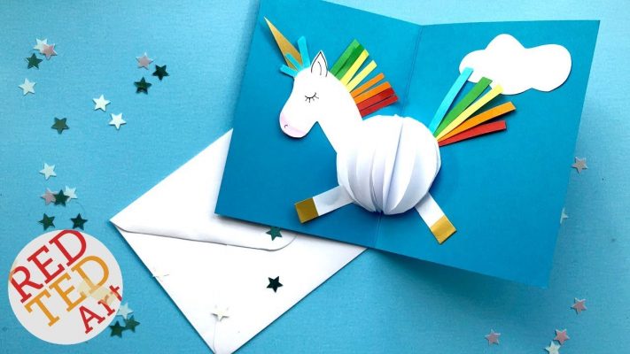 Cách làm thiệp 3D unicorn kỳ lân dễ thương 26